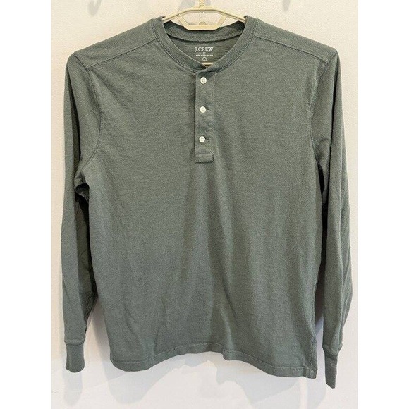 J. Crew Factory Other - J Crew Dark Green Henley Slub 100% Cotton Shirt Mens Size L